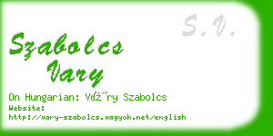 szabolcs vary business card